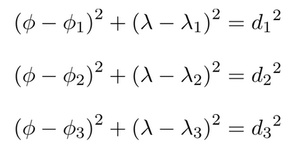 Trilateration Equation